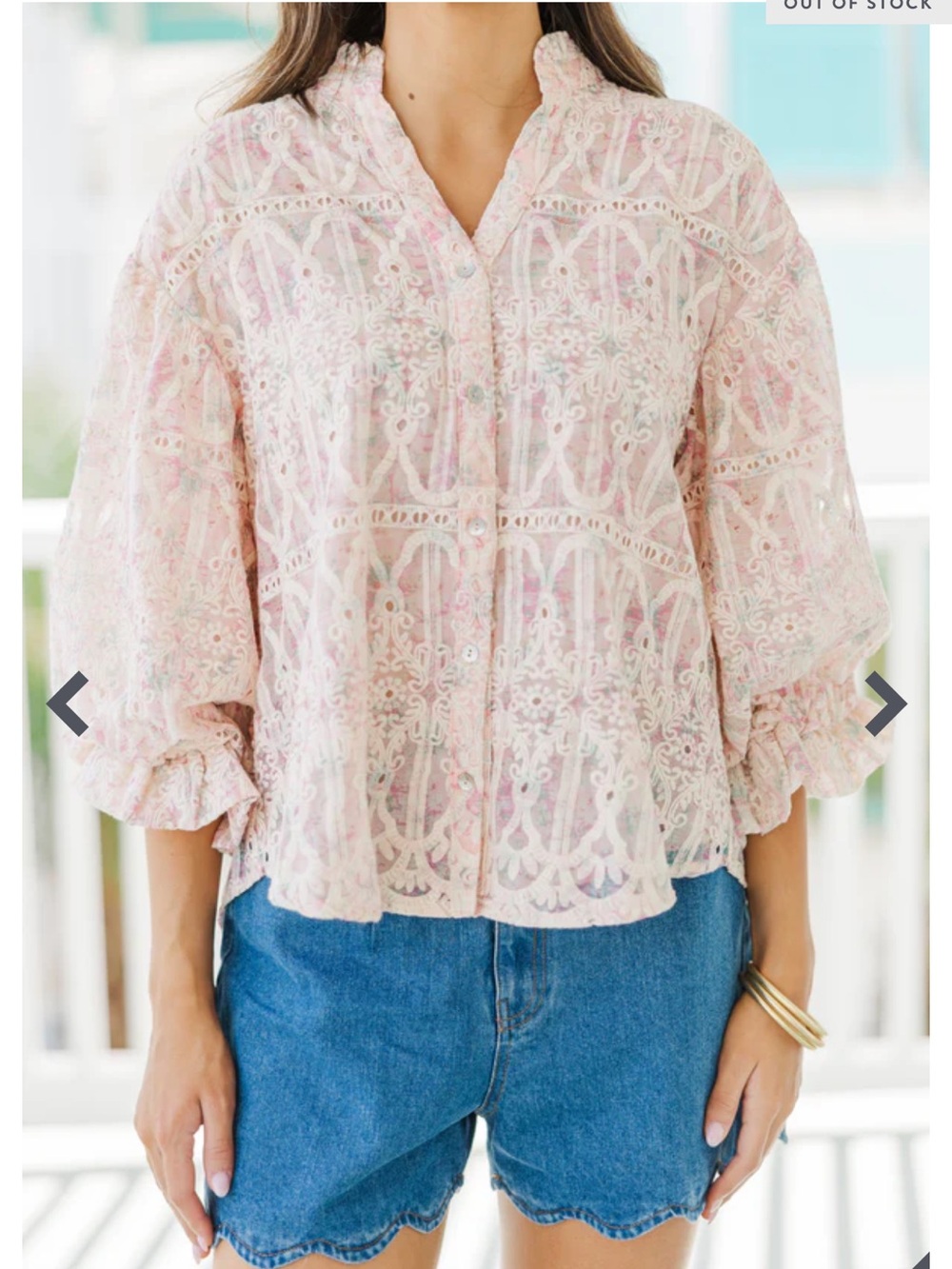 Fate All In A Dream Blush Pink Watercolor Floral Blouse - Shop The Mint NWOT - Picture 3 of 11